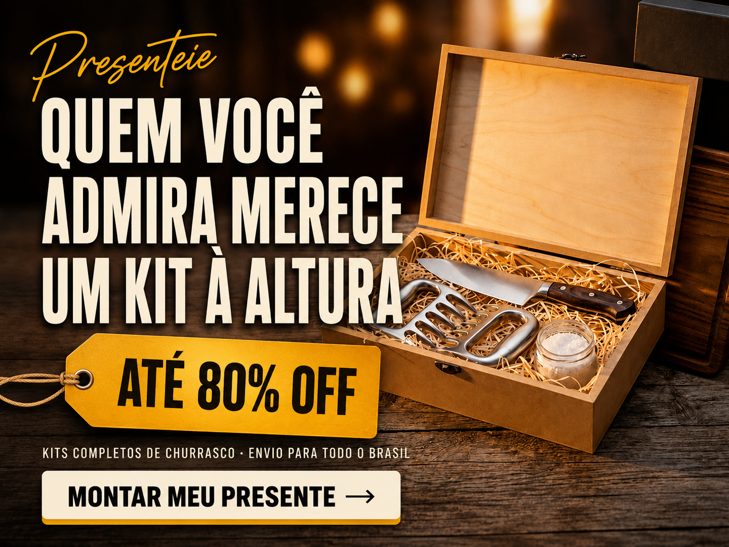 Kits de churrasco para presente — até 80% OFF
