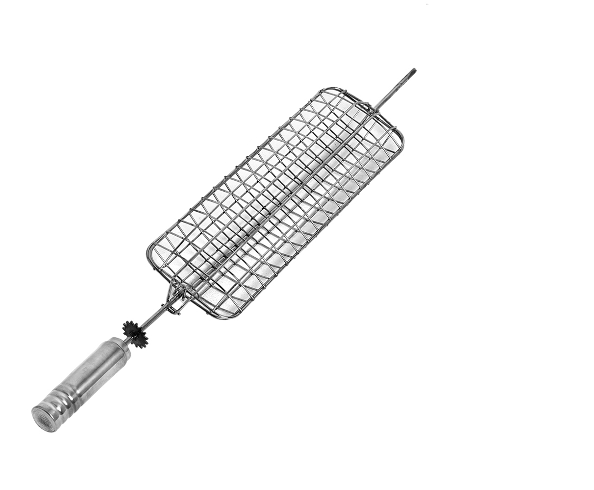 Espeto Grelha Côncava Giratória Cromado 67,5cm